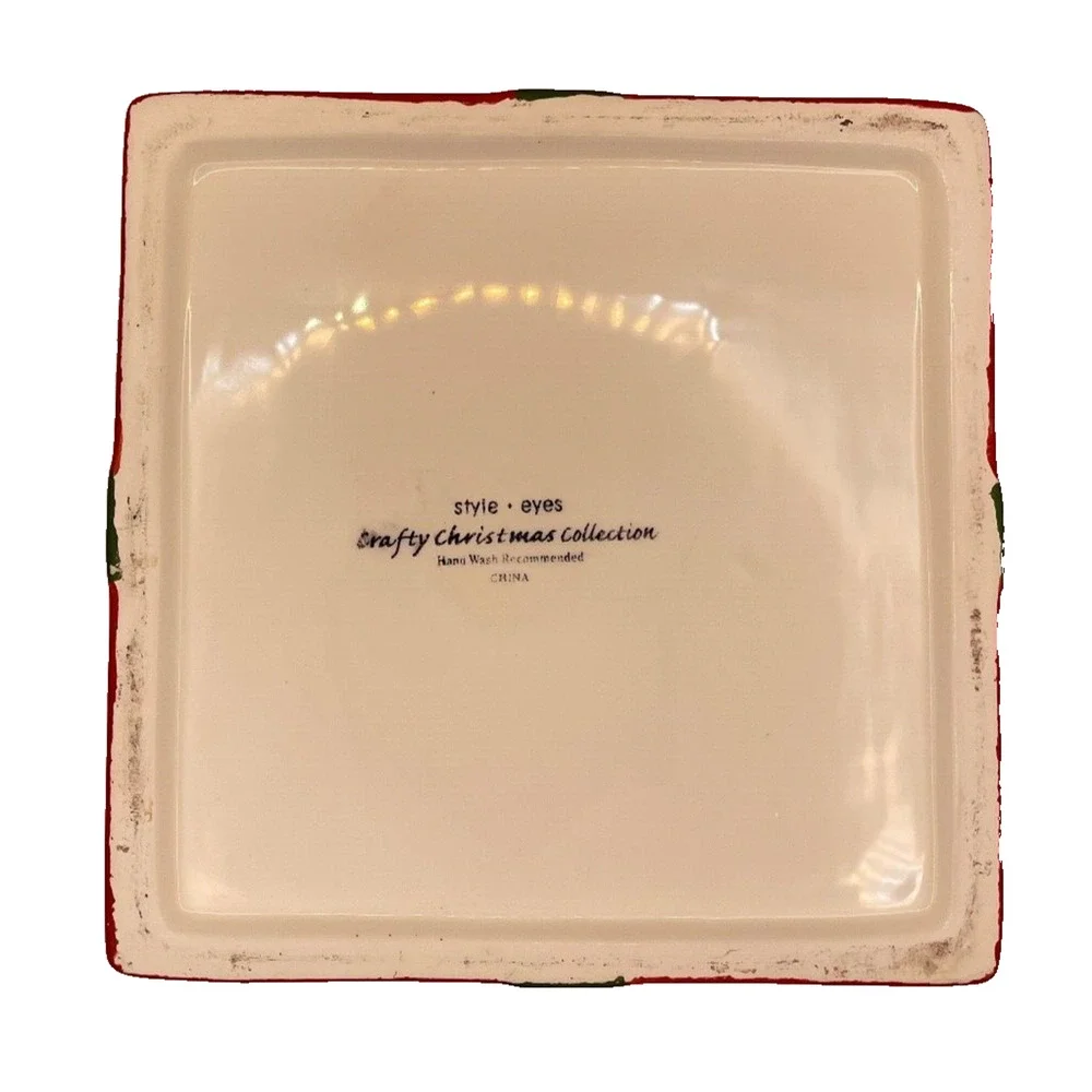 Crafty Christmas Collection Red Ceramic Box With Green Polka dot and Ribbon Jar